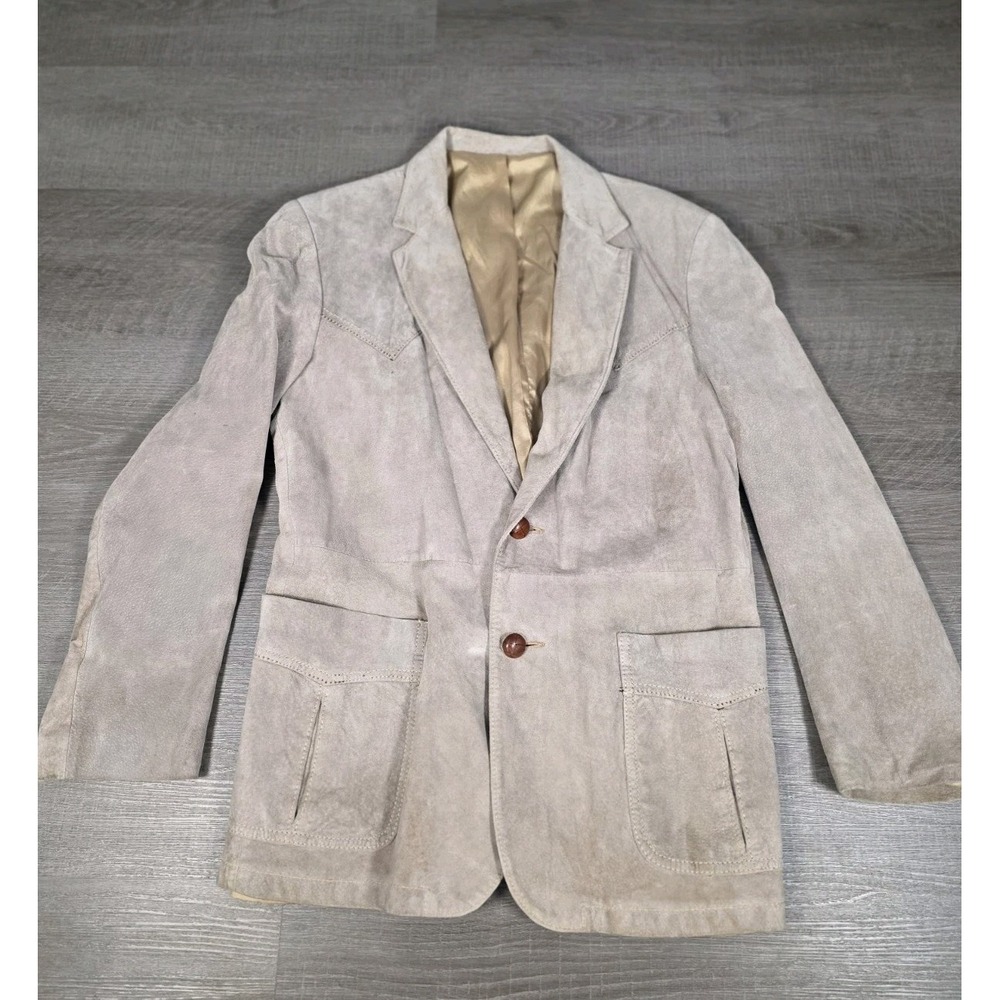 BRANDON COLORADO WILLIAM BARRY Mens 42‎ Vintage 70s Leather Suede Blazer USA